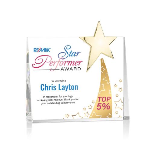 Recognition Awards - Crystal Awards - Bradenton Gold Star VividPrint&trade; Award
