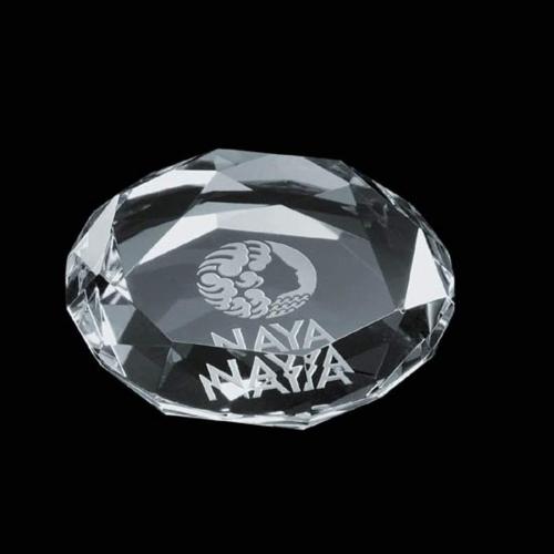 Recognition Awards - Crystal Awards - Crystal Paperweights - Amherst Paperweight - Octagon
