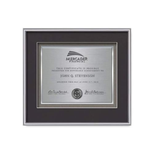 Plaque Awards - Framed Awards & Plaques - Fenestra Certificate TexEtch - Silver