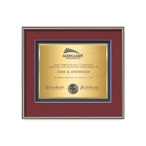 Plaque Awards - Framed Awards & Plaques - Fenestra Certificate TexEtch - Bronze