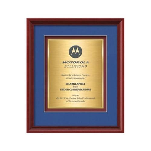 Plaque Awards - Framed Awards & Plaques - Raven Certificate TexEtch - Mahogany