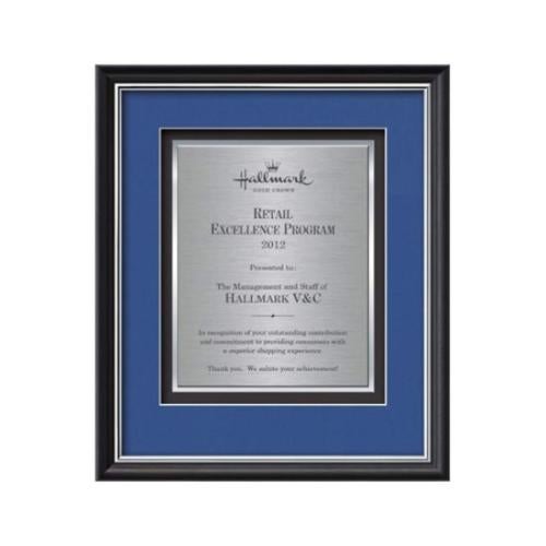 Baron Certificate TexEtch - Black/Silver Plaque Awards - Framed Awards & Plaques - Baron Certificate TexEtch - Black/Silver