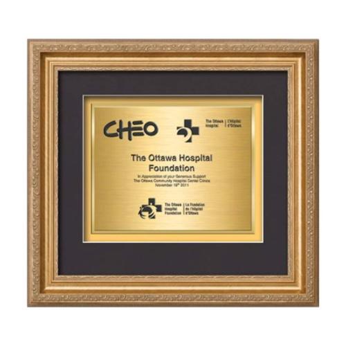 Plaque Awards - Framed Awards & Plaques - Regal Certificate TexEtch - Gold