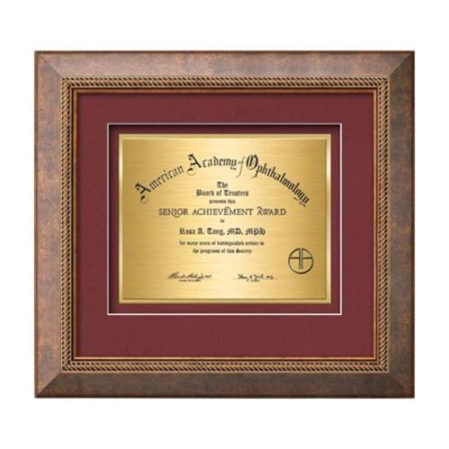 Plaque Awards - Framed Awards & Plaques - Lazio Certificate TexEtch - Bronze/Copper