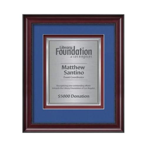 Plaque Awards - Framed Awards & Plaques - Caprera Certificate TexEtch - Mahogany