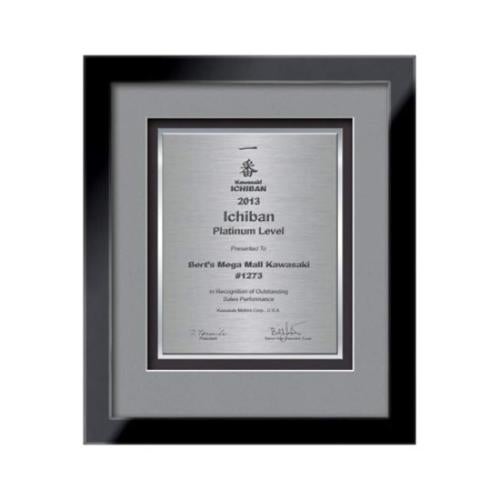 Plaque Awards - Framed Awards & Plaques - Eldridge Certificate TexEtch - Gloss Black