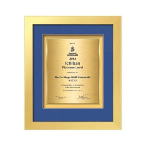 Eldridge Certificate TexEtch - Gold Plaque Awards - Framed Awards & Plaques - Eldridge Certificate TexEtch - Gold