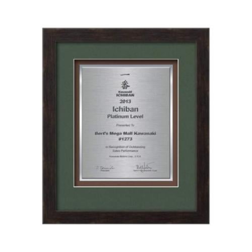 Plaque Awards - Framed Awards & Plaques - Eldridge Certificate TexEtch - Espresso Dark Walnut