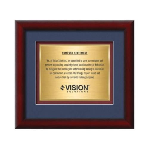 Plaque Awards - Framed Awards & Plaques - Eco Certificate TexEtch - Mahogany
