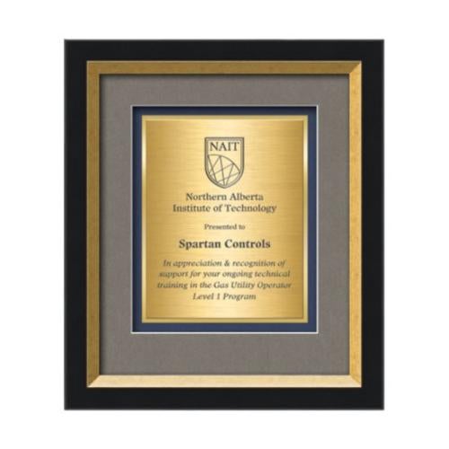 Plaque Awards - Framed Awards & Plaques - Omni Certificate TexEtch - Black/Gold
