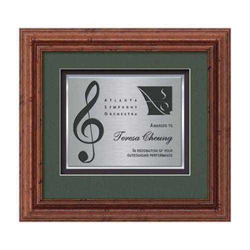 Plaque Awards - Framed Awards & Plaques - Terrene Certificate TexEtch - Dark Walnut
