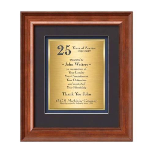 Plaque Awards - Framed Awards & Plaques - Calder Certificate TexEtch - Light Walnut