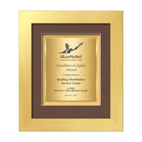 Plaque Awards - Framed Awards & Plaques - Premier Certificate TexEtch - Gold