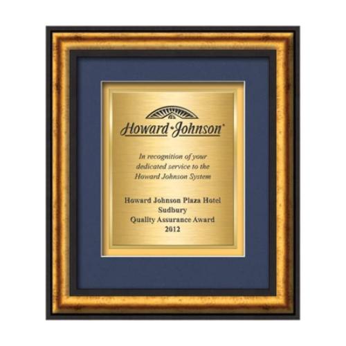 Plaque Awards - Framed Awards & Plaques - Grazia Certificate TexEtch - Black/Gold