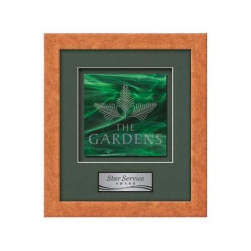 Plaque Awards - Framed Awards & Plaques - Eldridge -  Light Walnut