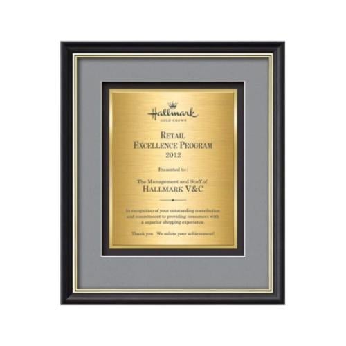 Plaque Awards - Framed Awards & Plaques - Baron Certificate TexEtch - Mahogany/Silver