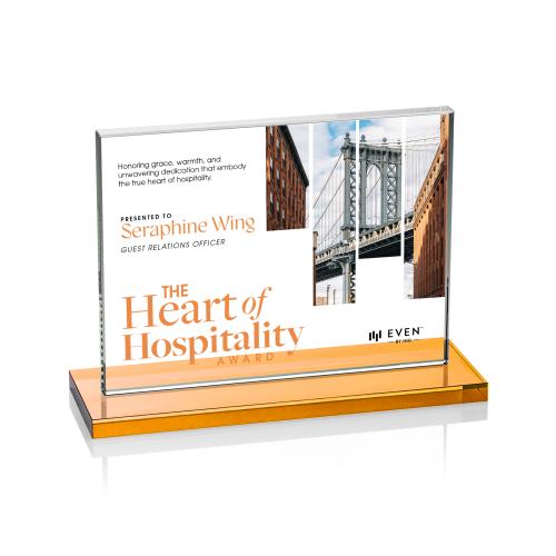 Recognition Awards - Crystal Awards - Emperor VividPrint&trade; Award - Amber (Horiz)