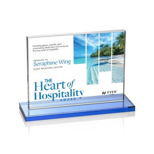 Recognition Awards - Crystal Awards - Emperor VividPrint™ Award - Sky Blue (Horiz)