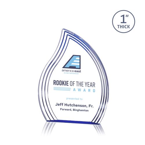 Recognition Awards - Acrylic Awards - Tidworth Flame VividPrint&trade; Award - Blue