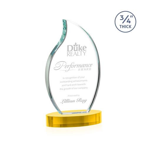 Recognition Awards - Crystal Awards - Croydon Flame Award on Alberton Base - Gold