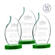 Croydon Flame Award on Alberton Base - Green - New Items