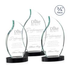 Croydon Flame Award on Alberton Base - Black - Crystal Awards