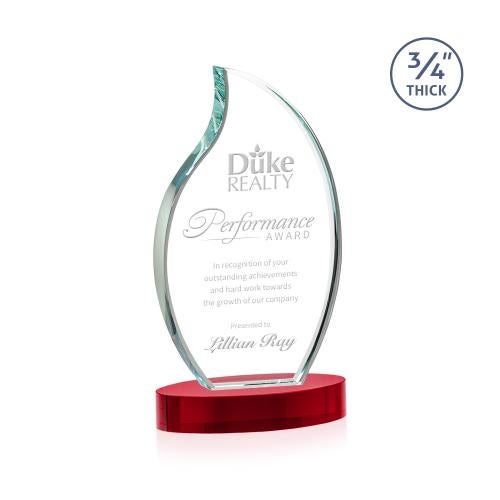 Recognition Awards - Crystal Awards - Croydon Flame Award on Alberton Base - Red