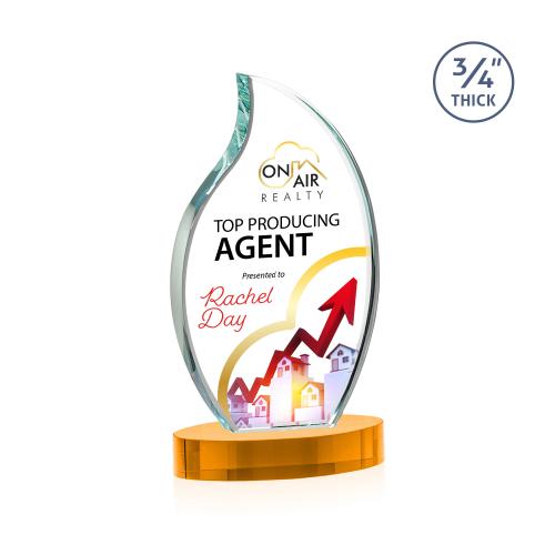 Recognition Awards - Crystal Awards - Croydon VividPrint&trade; Award on Alberton Base - Amber