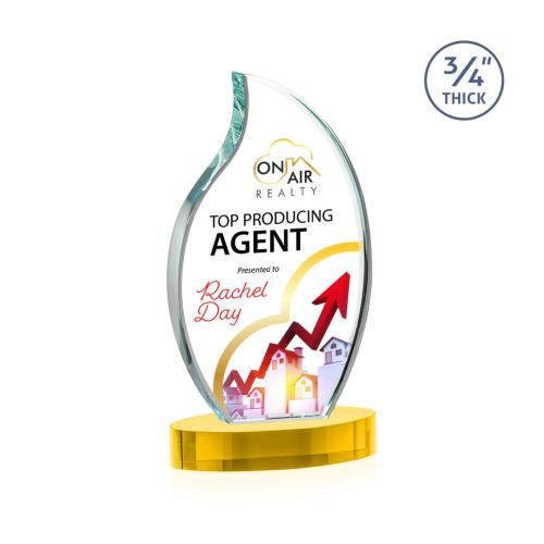 Recognition Awards - Crystal Awards - Croydon VividPrint&trade; Award on Alberton Base - Gold