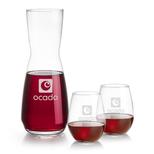 Corporate Gifts - Barware - Glasses Sets - Mason Carafe & Ossington Stemless Wine