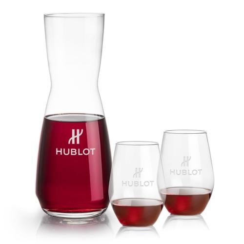 Corporate Gifts - Barware - Glasses Sets - Mason Carafe & Vale Stemless Wine Set