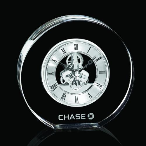 Recognition Awards - Crystal Awards - Wilkes Clock - Silver