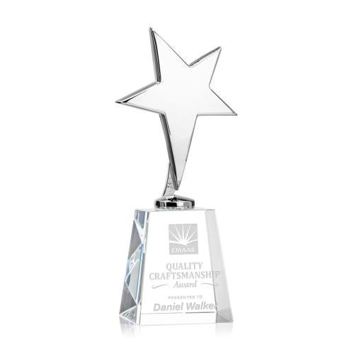 Recognition Awards - Metal Awards - Tuscany Chrome Star on Celestina Base - Clear