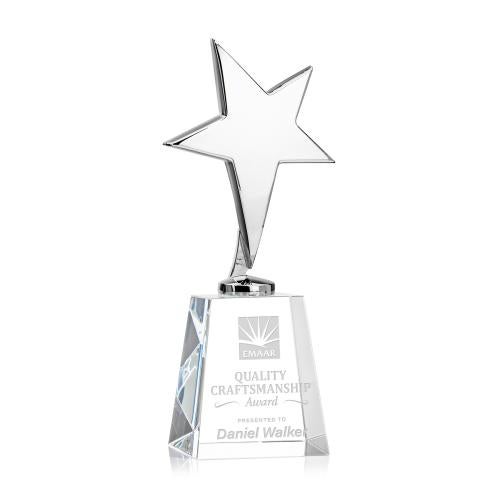 Recognition Awards - Metal Awards - Tuscany Chrome Star on Celestina Base - Clear