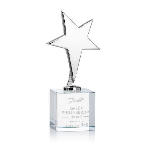 Recognition Awards - Metal Awards - Tuscany Chrome Star on Granby Base - Clear