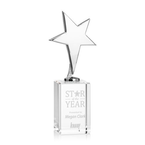 Recognition Awards - Metal Awards - Tuscany Chrome Star on Lexington Base - Clear