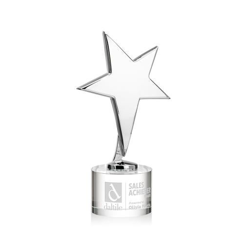 Recognition Awards - Metal Awards - Tuscany Chrome Star on Marvel Base - Clear