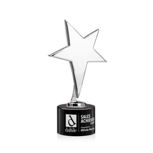 Recognition Awards - Metal Awards - Tuscany Chrome Star on Marvel Base - Black