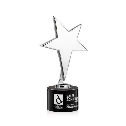 Recognition Awards - Metal Awards - Tuscany Chrome Star on Marvel Base - Black