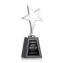 Tuscany Chrome Star on Tall Marble Base - Black