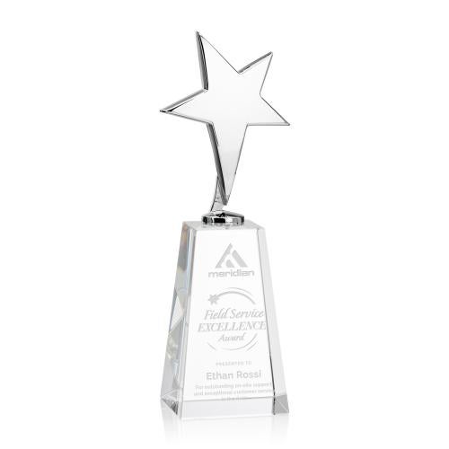 Recognition Awards - Metal Awards - Tuscany Chrome Star on Novita Base - Clear