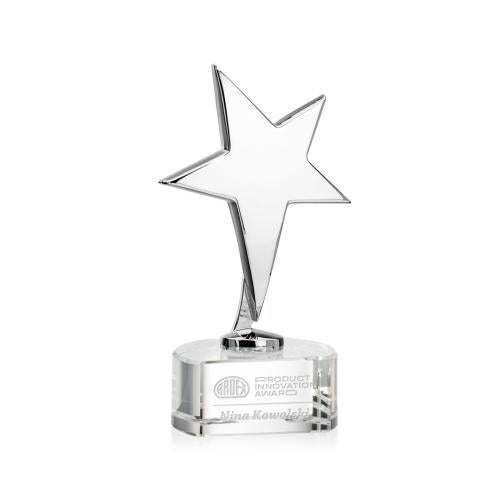 Recognition Awards - Metal Awards - Tuscany Chrome Star on Paragon Base - Clear