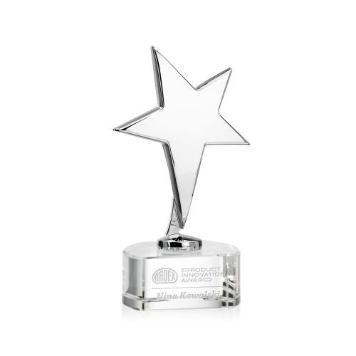 Recognition Awards - Metal Awards - Tuscany Chrome Star on Paragon Base - Clear