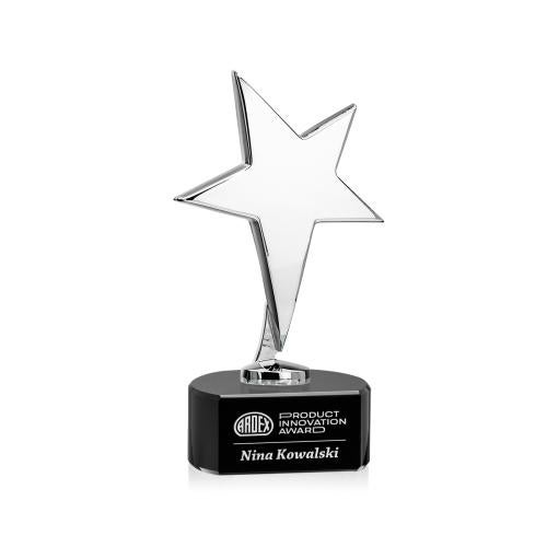 Recognition Awards - Metal Awards - Tuscany Chrome Star on Paragon Base - Black
