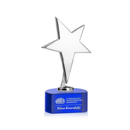 Recognition Awards - Metal Awards - Tuscany Chrome Star on Paragon Base - Blue