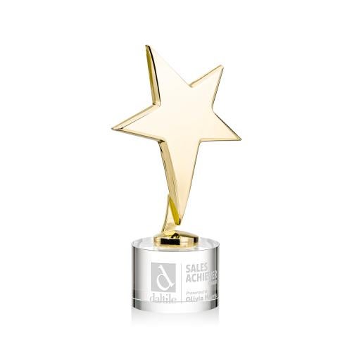 Recognition Awards - Metal Awards - Tuscany Gold Star on Marvel Base - Clear