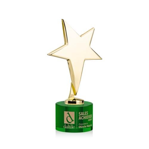 Recognition Awards - Metal Awards - Tuscany Gold Star on Marvel Base - Black