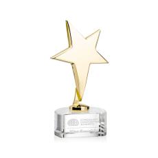 Tuscany Gold Star on Paragon Base - Clear - Metal Awards