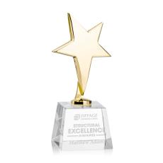 Tuscany Gold Star on Robson Base - Clear - Metal Awards
