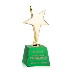 Tuscany Gold Star on Robson Base - Green - Metal Awards